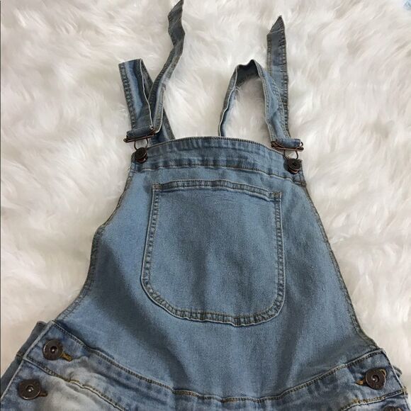LIQUOR N POKER Blue Nevada With Blk/Wht Side Stripes Stonewashed Overalls Unisex - Picture 4 of 13